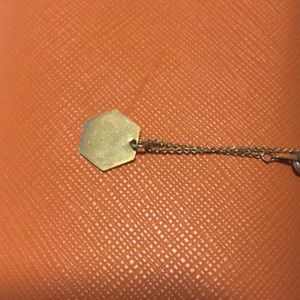 Simple gold (not real) hexagon necklace